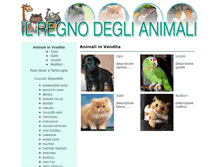 Tablet Screenshot of ilregnodeglianimali.it